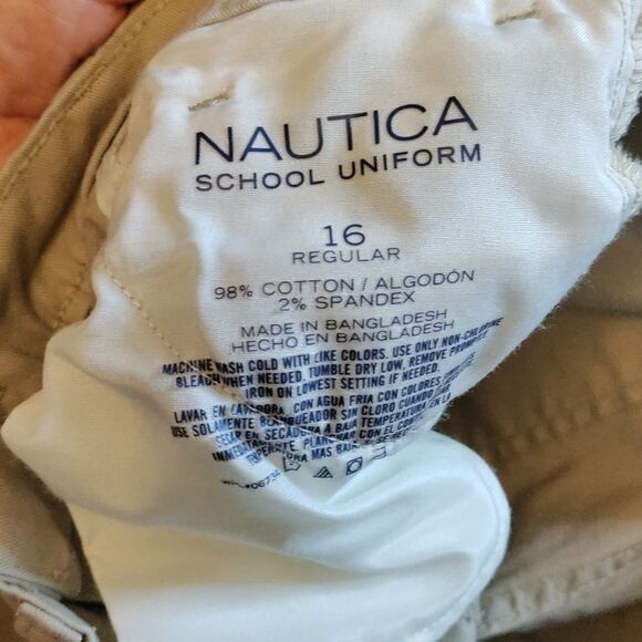 Nautica Khaki Pants size 16 Cotton Tan Pants Uniform Pants - Picture 5 of 6